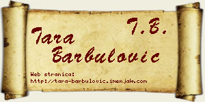 Tara Barbulović vizit kartica
